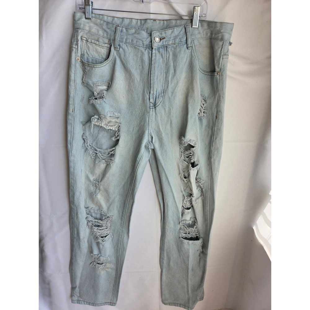 Fashion Wear Jeans Mens  Light Blue Light Wash Regular Mid Straight